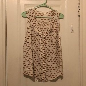Fox print blouse
